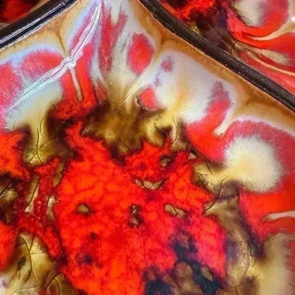 Vintage Treasure Craft 3 Compartment Candy Tray. Brown, Red, Gold. USA Made - Picture 3 of 5